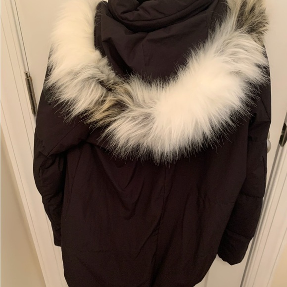 Sam Edelman Black Puffer Jacket with Faux Fur Trim XS - Picture 6 of 8
